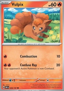 Vulpix Pokemon card from Obsidian Flames
