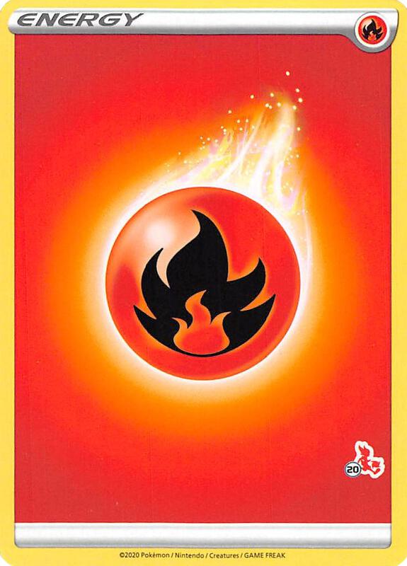 Fire Energy (#20 Cinderace Stamped) Pokemon card from Battle Academy 2022