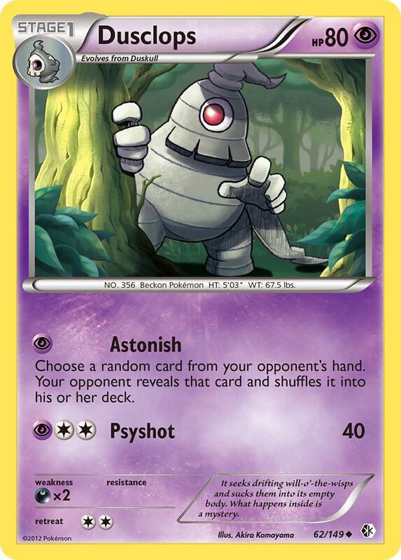 Dusclops Pokemon card from Boundaries Crossed