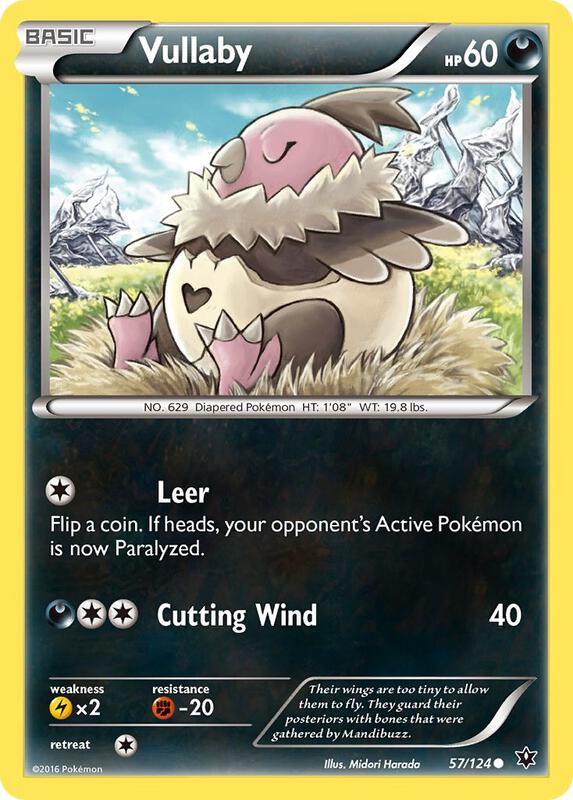 Vullaby Pokemon card from XY - Fates Collide