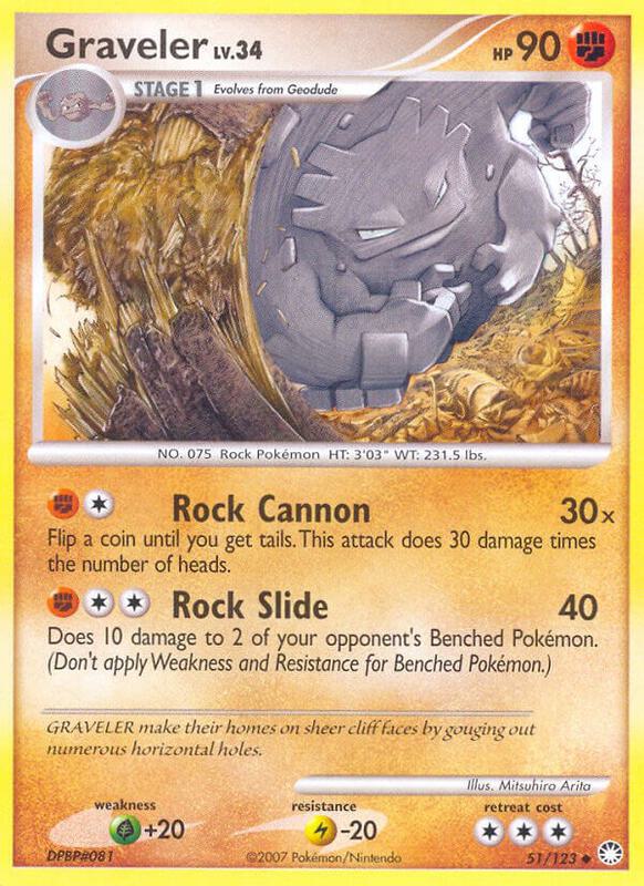 Graveler Pokemon card from Mysterious Treasures