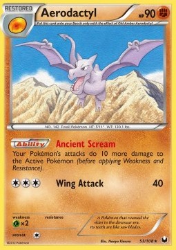 Aerodactyl Pokemon card from Dark Explorers