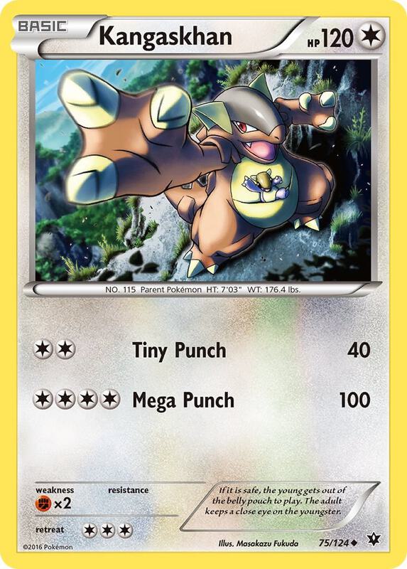 Kangaskhan Pokemon card from XY - Fates Collide