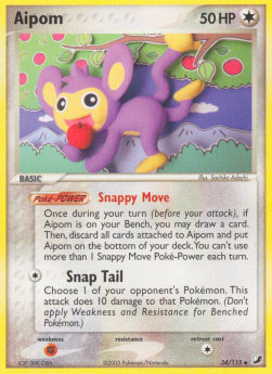 Aipom Pokemon card from EX Unseen Forces