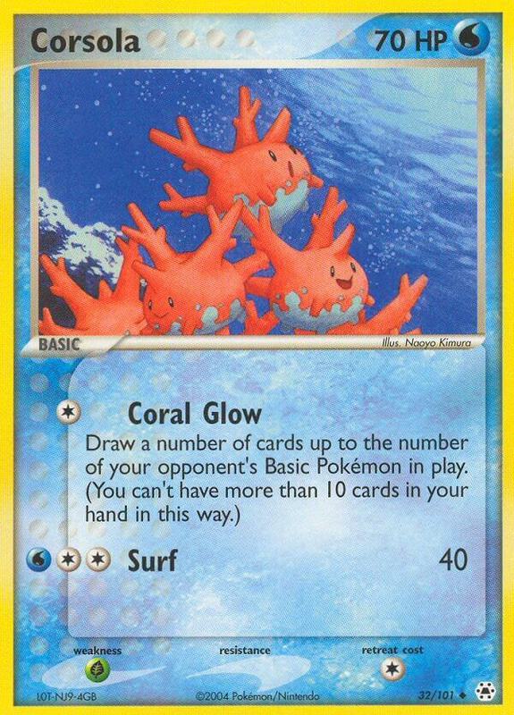 Corsola Pokemon card from Hidden Legends