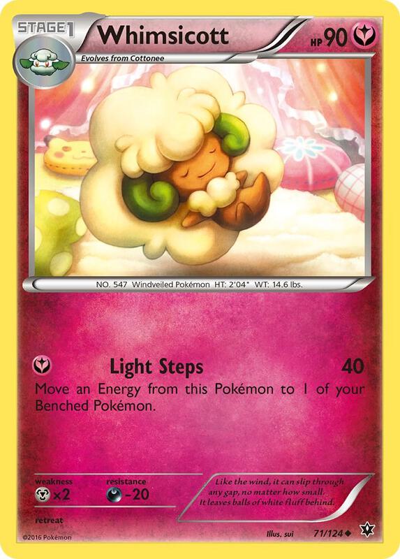 Whimsicott Pokemon card from XY - Fates Collide