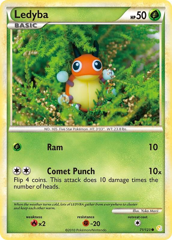 Ledyba Pokemon card from HeartGold SoulSilver