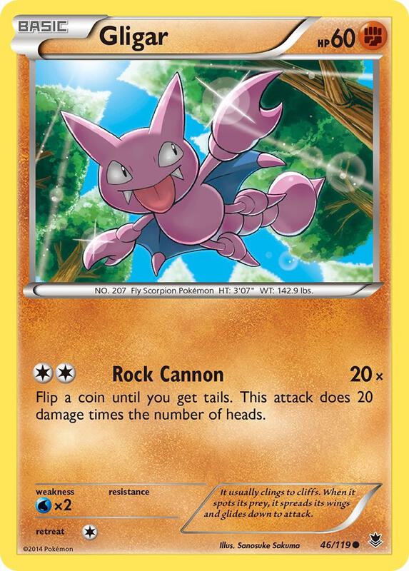 Gligar Pokemon card from XY - Phantom Forces