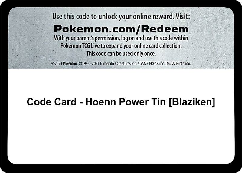 Code Card - Hoenn Power Tin [Blaziken] Pokemon card from TCG: Tempest