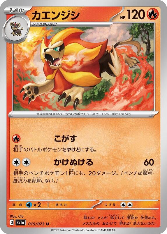 Pyroar (Japanese) Pokemon card from SV1a: Triplet Beat