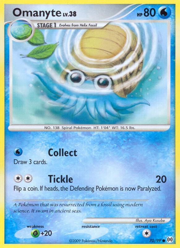 Omanyte Pokemon card from Arceus