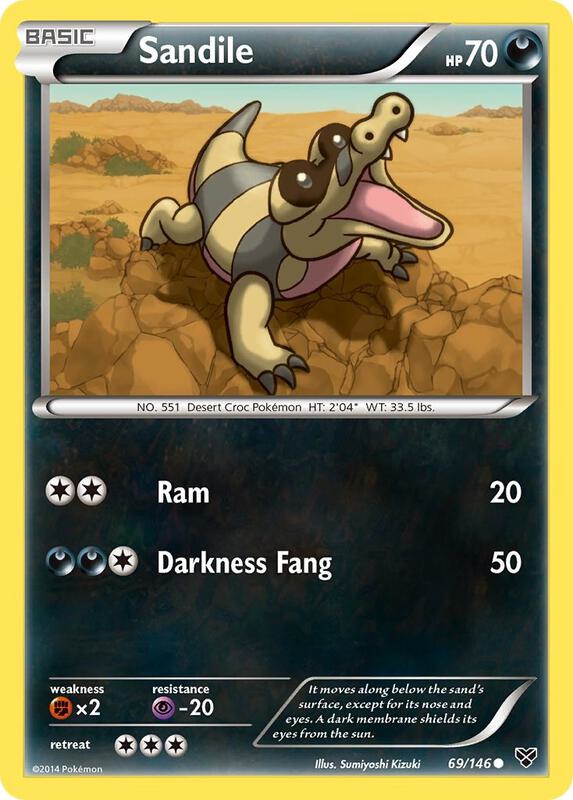 Sandile Pokemon card from XY Base Set