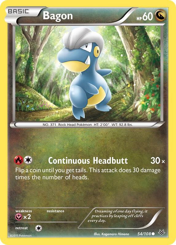 Bagon (54) Pokemon card from XY - Roaring Skies