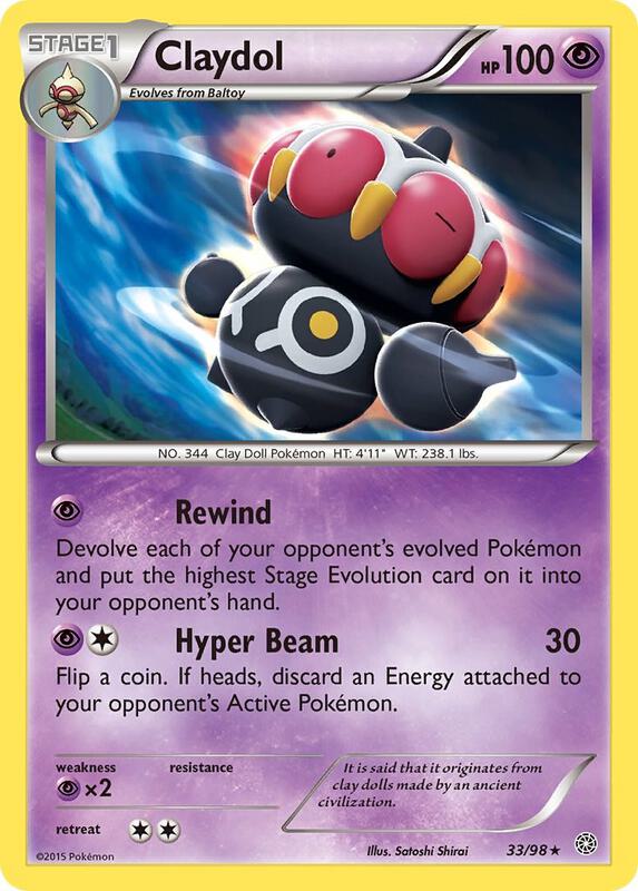 Claydol Pokemon card from XY - Ancient Origins