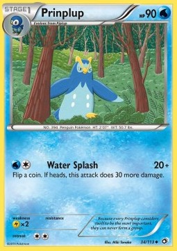 Prinplup Pokemon card from Legendary Treasures