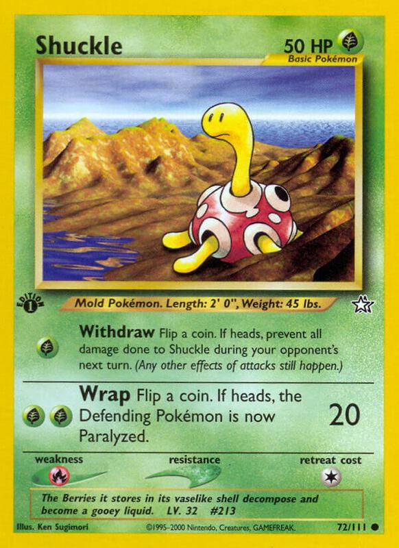 Shuckle Pokemon card from Neo Genesis