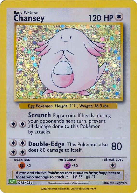 Chansey Pokemon card from Trading Card Game Classic