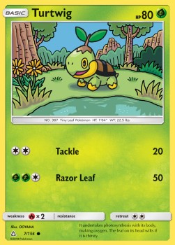 Turtwig Pokemon card from Ultra Prism