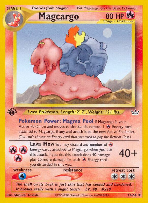 Magcargo Pokemon card from Neo Revelation