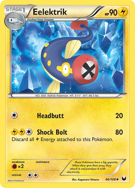 Eelektrik Pokemon card from Dark Explorers
