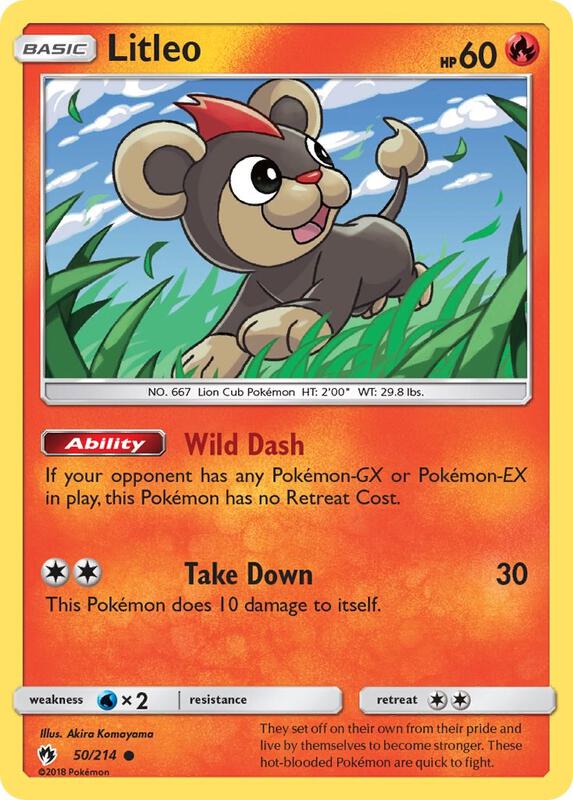 Litleo Pokemon card from SM - Lost Thunder