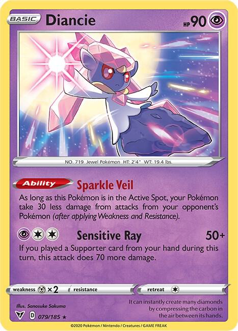 Diancie Pokemon card from SWSH04: Vivid Voltage