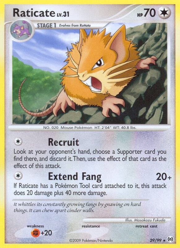 Raticate Pokemon card from Arceus