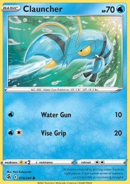 Clauncher Pokemon card from Fusion Strike