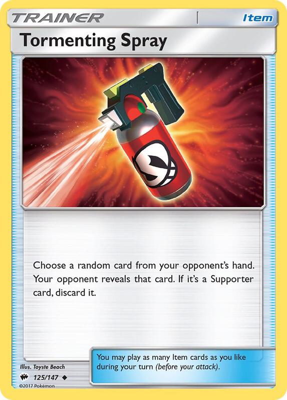 Tormenting Spray Pokemon card from SM - Burning Shadows