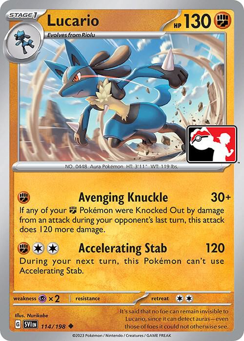 Lucario Pokemon card from Prize Pack Series Cards