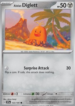 Alolan Diglett Pokemon card from Surging Sparks