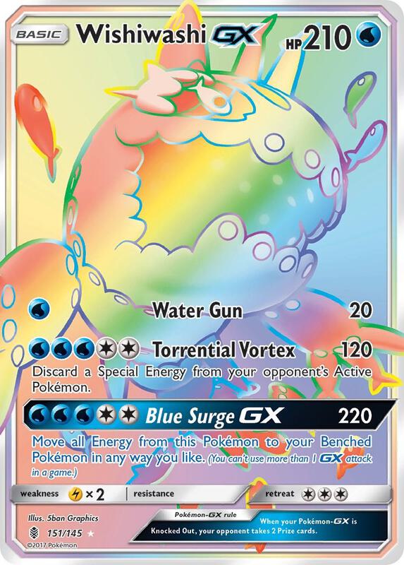 Wishiwashi GX (Secret) Pokemon card from SM - Guardians Rising