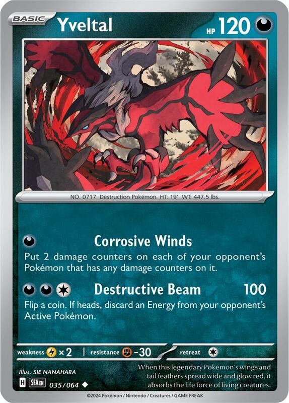 Yveltal Pokemon card from SV: Shrouded Fable