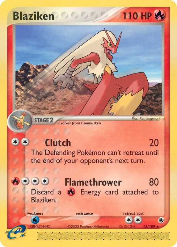 Blaziken Pokemon card from Ruby and Sapphire