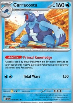 Carracosta Pokemon card from Stellar Crown
