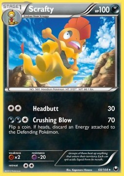 Scrafty Pokemon card from Dark Explorers