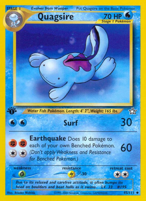 Quagsire Pokemon card from Neo Genesis