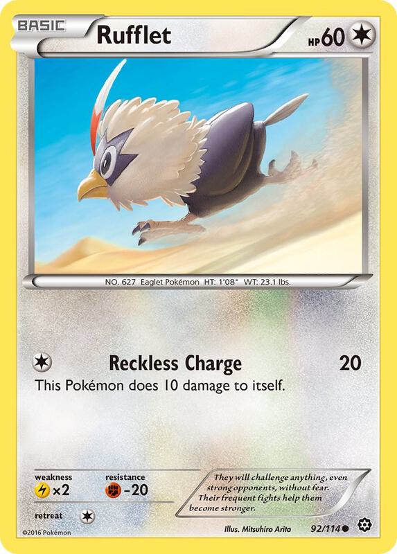 Rufflet Pokemon card from XY - Steam Siege