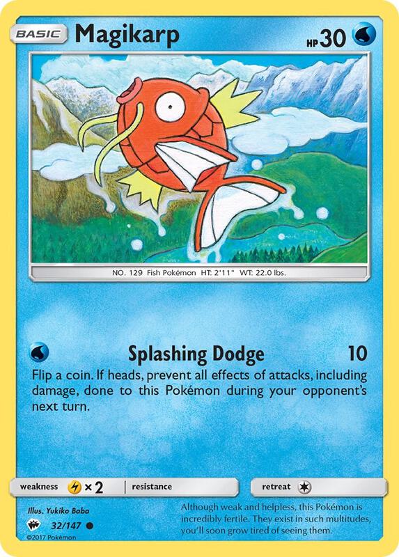 Magikarp Pokemon card from SM - Burning Shadows