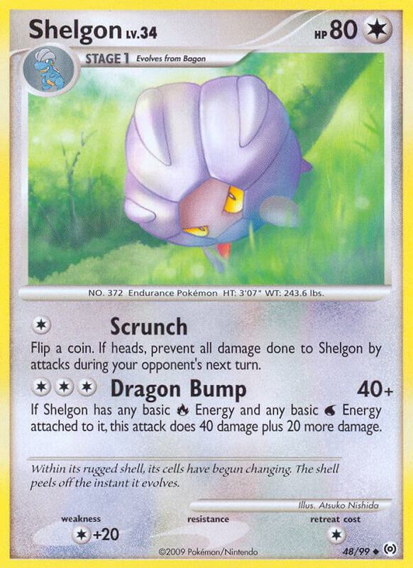Shelgon Pokemon card from Arceus