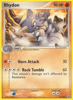 Rhydon Pokemon card from EX Emerald