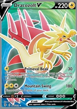 Dracozolt V Pokemon card from Evolving Skies