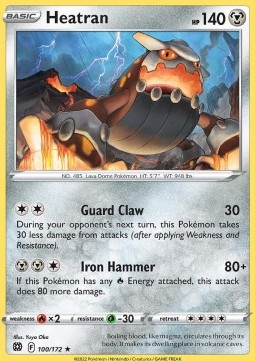 Heatran Pokemon card from Brilliant Stars