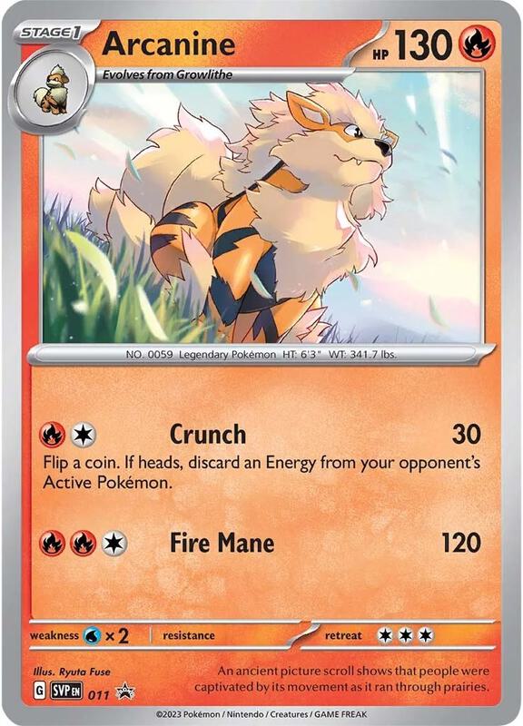 Arcanine - 011 Pokemon card from SV: Scarlet & Violet Promo Cards