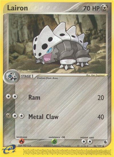 Lairon Pokemon card from Ruby and Sapphire