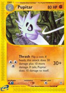 Pupitar Pokemon card from Aquapolis