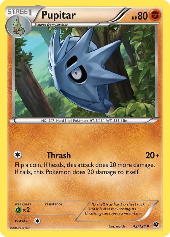 Pupitar Pokemon card from XY - Fates Collide