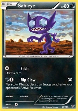 Sableye Pokemon card from XY