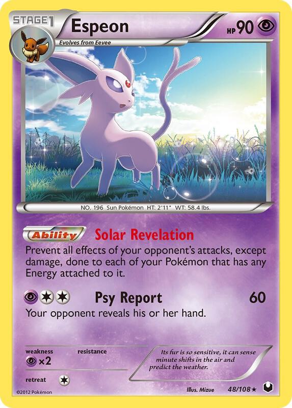 Espeon Pokemon card from Dark Explorers