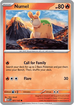 Numel Pokemon card from Mega Evolution